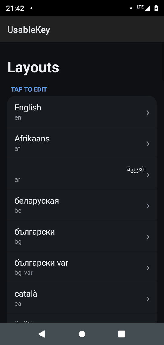 UsableKey Layouts screenshot