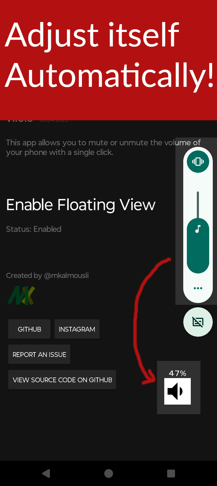 Floating Mute — Follows the real volume
