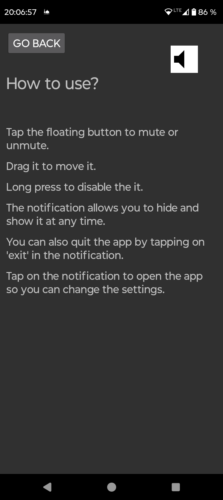 Floating Mute — Everything explained in-app