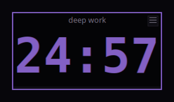 Mini countdown window